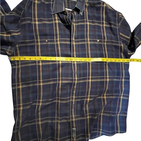 Bill Blass Mens Long Sleeve office Check Plaid Cotton Button Shirt see flaws - Picture 6 of 10